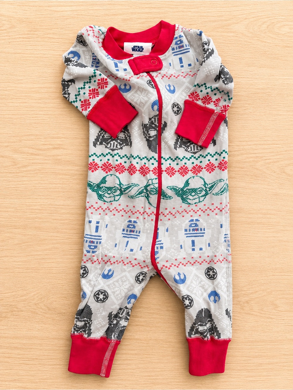 Hanna Anderson Star Wars Kids Red, Gray & Green One-Piece Footie